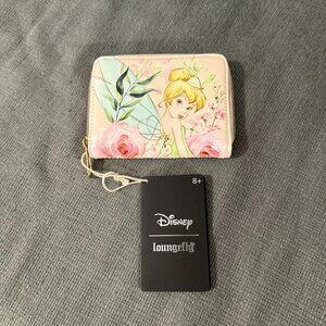 NWT Loungefly Disney Tinker Bell Spring Floral Mini Zipper Wallet
